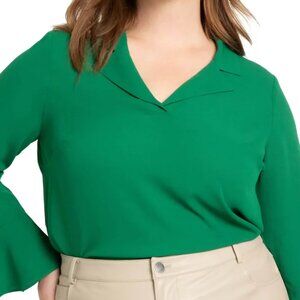 Eloquii Collared Flounce Sleeve Blouse 14W XL Nordstrom NWT